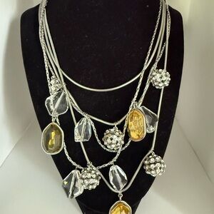 Chico's Silver and Gold Statement “Roselle” 5-strand Necklace - NWT